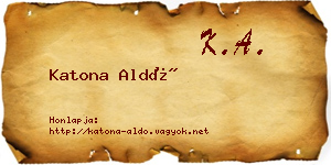 Katona Aldó névjegykártya